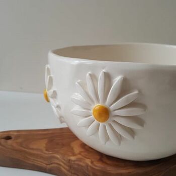 Handmade Ceramic Daisy Bowl, 7 of 8