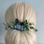 Dusty Blue Flower Hair Comb, thumbnail 5 of 7