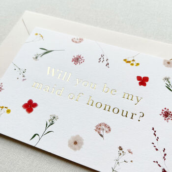 Anna Floral Maid Of Honour Card, 2 of 3