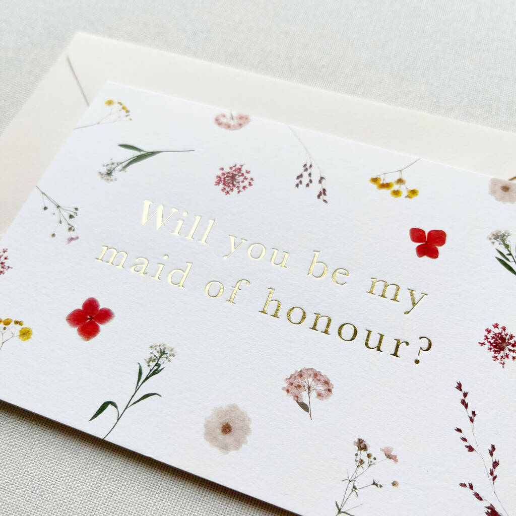 Anna Floral Maid Of Honour Card, 1 of 2