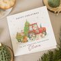 Personalised Santa Tractor Christmas Card For Daughter, thumbnail 1 of 7