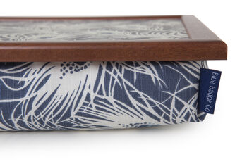 Peacock Fabric Padded Lap Tray Wood Frame, 4 of 5