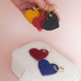 Leather Anniversary Personalised Heart Keyring, thumbnail 7 of 8