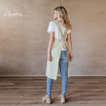 Blue Check Canvas Pinafore Apron For Artist, 10 of 12