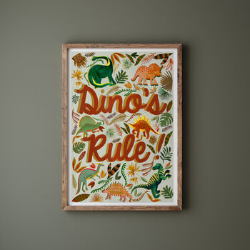 Dino's Rule Kids Wall Art Print, 3 of 10