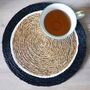 Raffia Place Mat With Colourful Edge, thumbnail 3 of 7