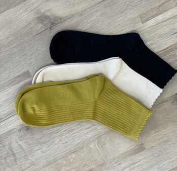 Pack Of Three Frilled Cuff Solesmith Socks, 8 of 10