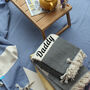 Personalised Chevron Cotton Blanket, Sustainable Gift, thumbnail 1 of 10