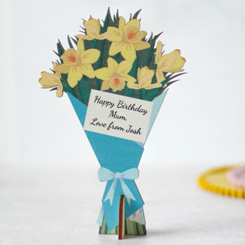 Personalised Birth Flower Card, March, Daffodil, 3 of 3