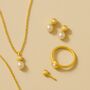 Pearl Nugget Solid Gold Studs, thumbnail 4 of 5