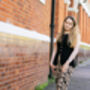 Brown Leopard Print Knit Wide Trousers, thumbnail 4 of 9