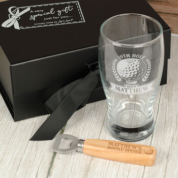 Golf Ball 19th Hole Pint Glass And Gift Set, 2 of 6