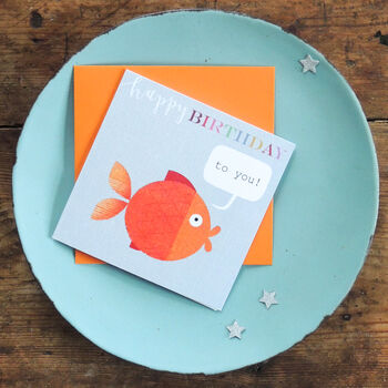 Happy Birthday Goldfish Greetings Card, 6 of 6