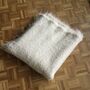 Fluffy White Rug Blanket Scandi Style Hand Loom, thumbnail 7 of 7