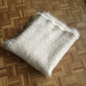 Fluffy White Rug Blanket Scandi Style Hand Loom, 7 of 7
