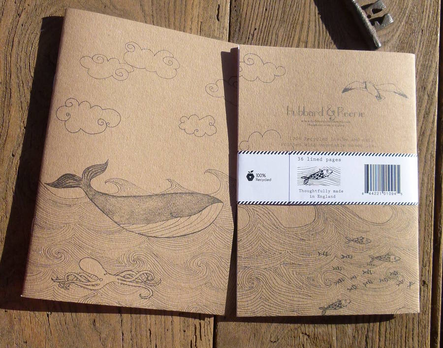 Whale 100% Recycled Notebook, 1 of 4