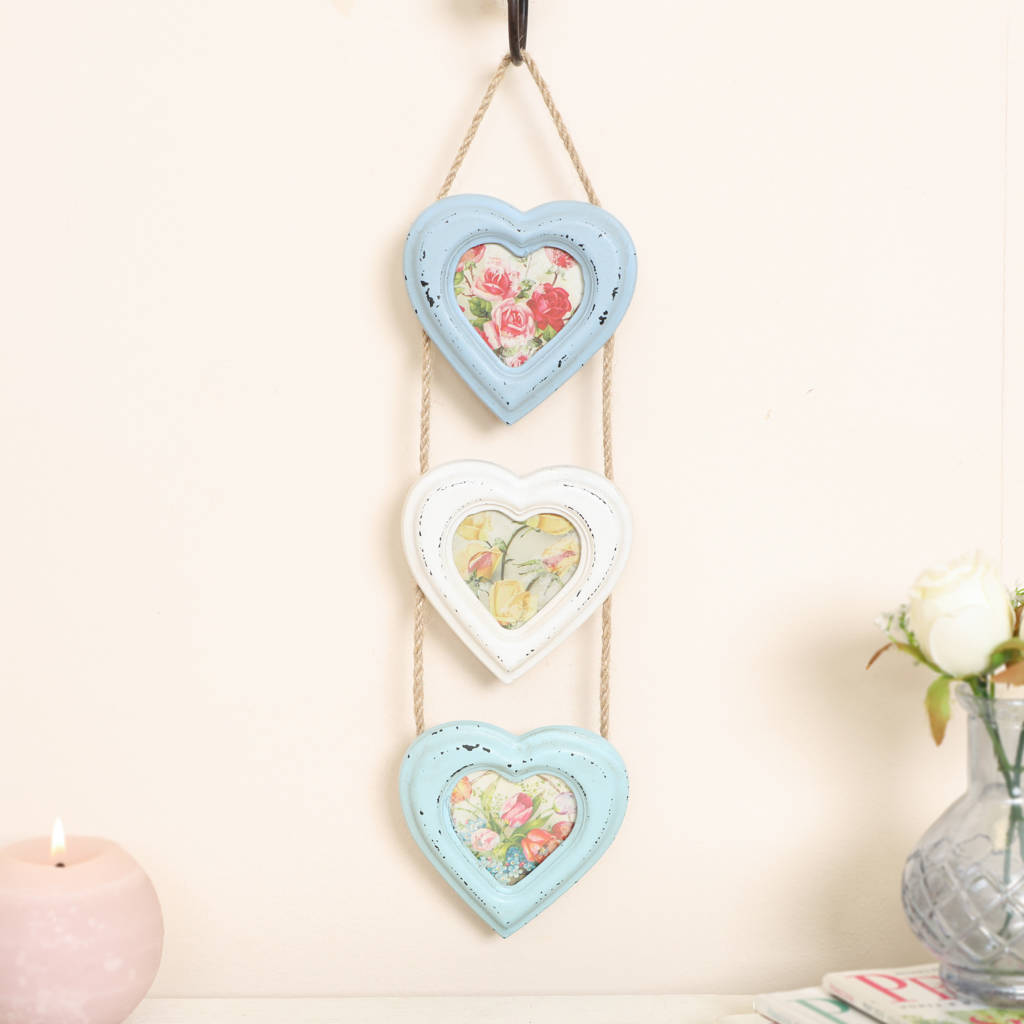 Forever Family Set Of Three Hanging Heart Photo Frames By Dibor