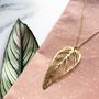 Gold Plated Leaf Necklace, thumbnail 1 of 3