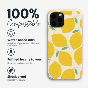 Lemons Eco Friendly, Biodegradable Phone Case, 3 of 7