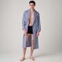 Men's 'Navy Spark' Stripe Crisp Cotton Robe, thumbnail 1 of 5