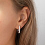 Crystal Encrusted Rectangular Hoop Earrings, thumbnail 4 of 6