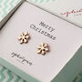 Rose Gold Plated Snowflake Earrings, thumbnail 1 of 2