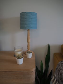 Honeycomb Pattern Lampshade In Cornflower Blue, 5 of 5