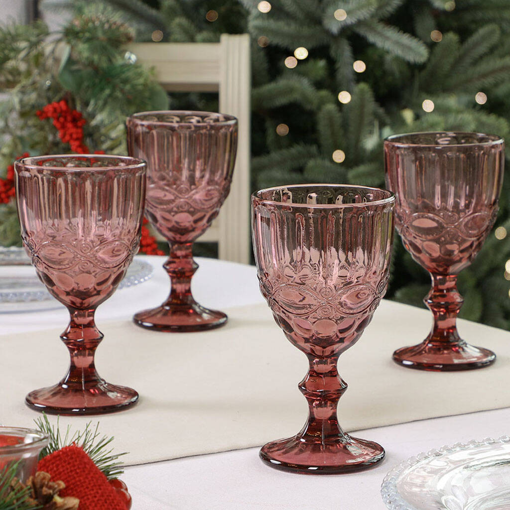 Luxury Rose Quartz Wine Glasses By Dibor