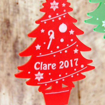 Personalised Acrylic Tree Christmas Tree Decoration, 2 of 3