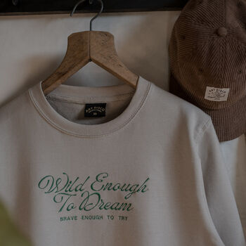 Womens 'Wild Enough' Embroidered Beige Sweatshirt, 3 of 3