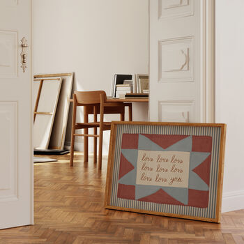 Love Love Love You Patchwork Stripe Print, 10 of 10