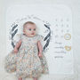 Personalised Baby Age Feather Wreath Blanket, thumbnail 2 of 7