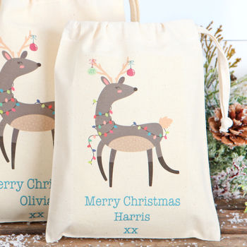 Personalised Christmas Reindeer Cotton Bags, 3 of 5