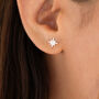 Sterling Silver Star Stud Earrings, thumbnail 3 of 6