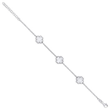 Four Leaf Clover Sterling Silver Bracelet, 3 of 3