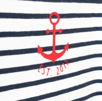Stripy Anchor Parent And Child T Shirt Set, 5 of 7