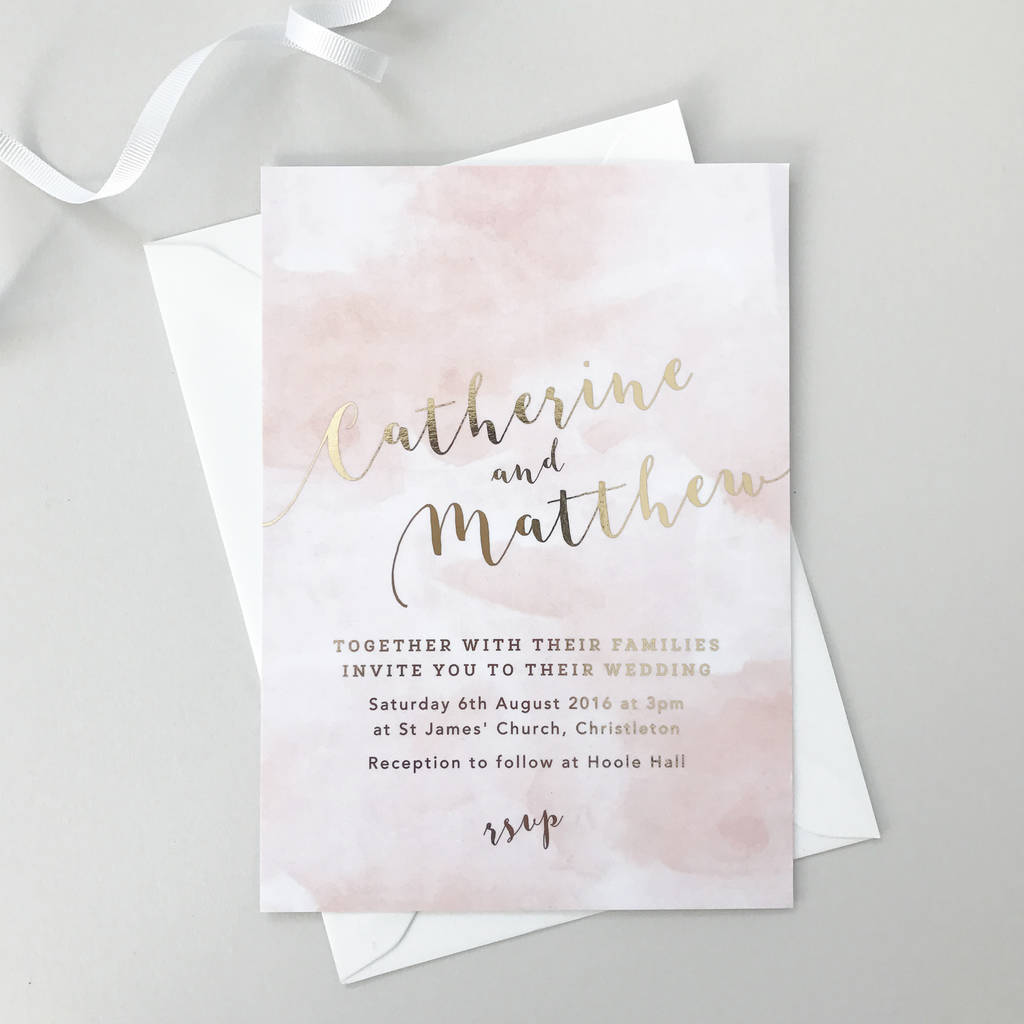 Gold Foil Romance Wedding Invitations By Project Pretty | notonthehighstreet.com