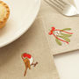 Embroidered Woodland Cocktail Napkins, thumbnail 5 of 5