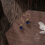 Sterling Silver Sapphire Blue Pear Cut Cz Drop Earrings, thumbnail 7 of 12