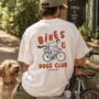 Personalised Bikes And Dogs Club Graphic T Shirt, thumbnail 1 of 8