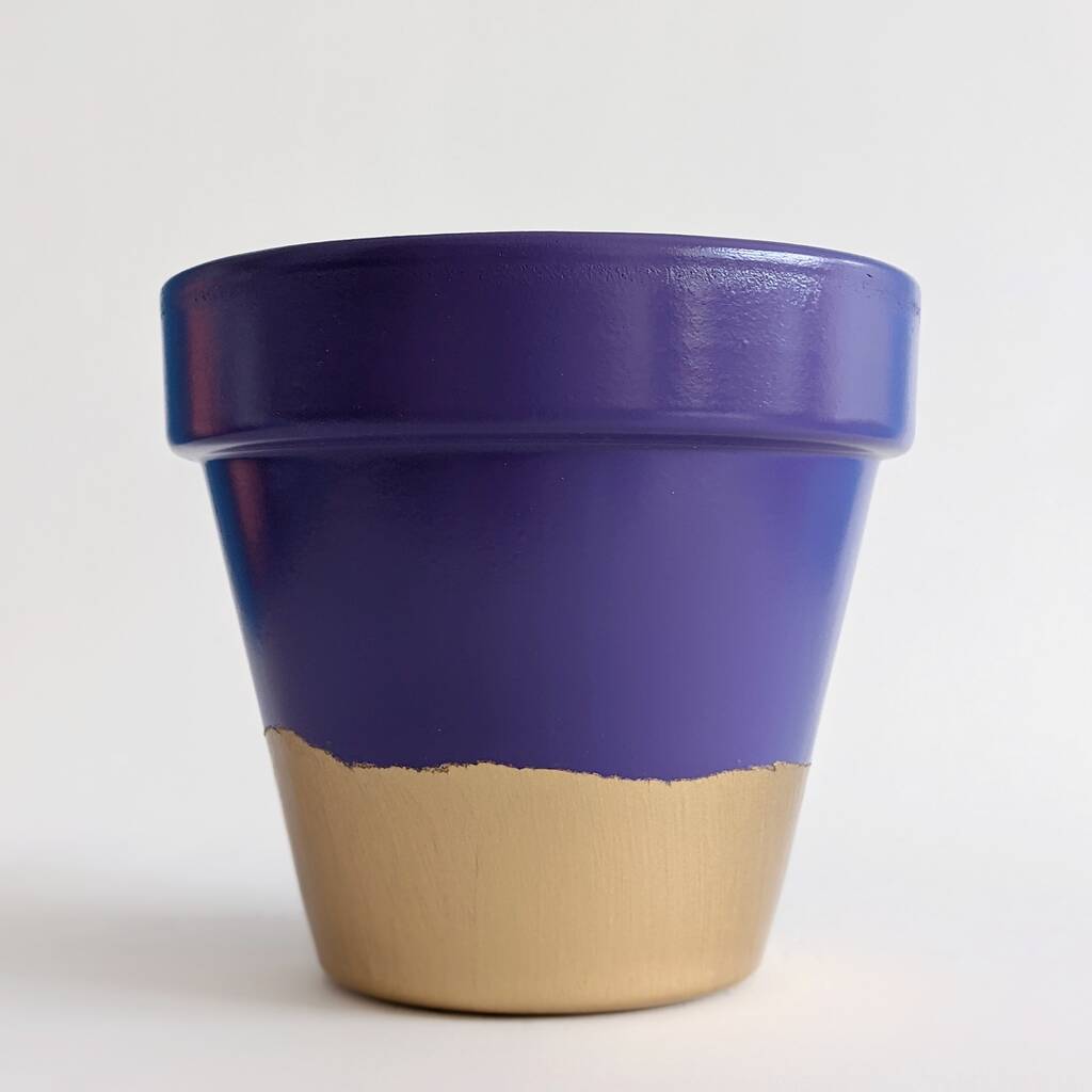 Gold Bottom Plant Pot / Planter / Purple By Southside Atelier