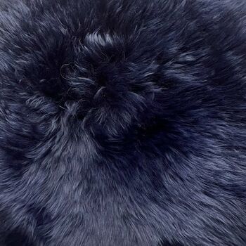 Silky Sheepskin Dark Navy Round Seat Pad 37cm, 2 of 2
