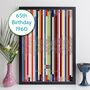 Personalised 65th Birthday Print Music Gift Year 1959 1960, thumbnail 1 of 11