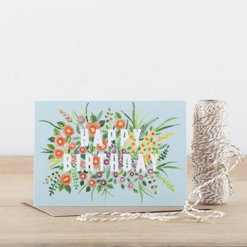 Floral Happy Birthday Greeting Card, 2 of 6