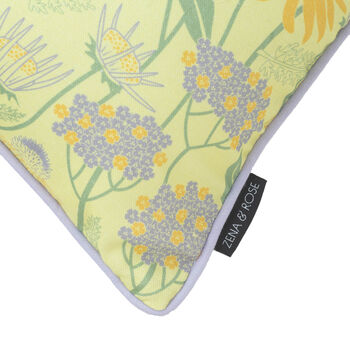 Echinacea Yellow Floral Patterned Cotton Cushion, 3 of 5