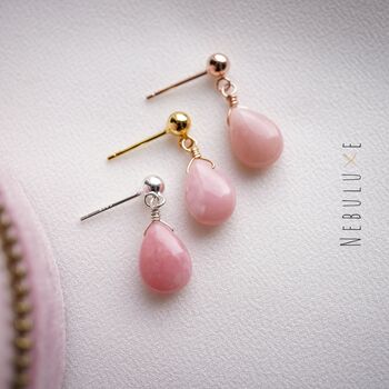 Pink Opal Stud Earrings, 6 of 12