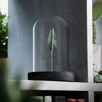 Mycenaean Greek Arrowhead Authentic Fossil Glass Bell Jar, 2 of 4