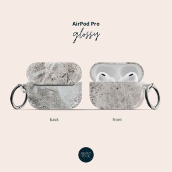 Grey Marble Air Pod Case With Keychain, 5 of 6