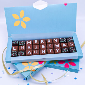 Personalised Merry Christmas Auntie Christmas Chocolate, 2 of 6