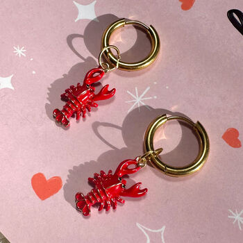 ‘You’re My Lobster’ Print And Lobster Earrings Gift Set, 5 of 7